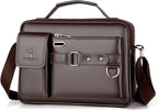 FANDARE Retro Briefcase Men Messenger Bag PU Leather Handbag