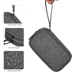 CAAORDKSO Electronics Organizer Case, Cable Organizer Bag Waterproof Electronic Accessories Carry Case with Handle for Cable, Cord, USB, Charger, Phone, Power Bank, Earphone (Dark Gray, Medium)