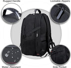 ANTERK Extra Large Travel Laptop Backpack, 17.3 Inch Carry on Backpack for Men Women, Big Anti Theft Water Resistant College Bussiness TSA Airline Approved Work Computer Backpack, Black
