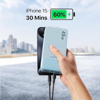 JUOVI J2621 Power Bank Portable Charger 20000mAh 45W, PD3.0 QC 4.0 Fast Charging Battery Pack with LED Display,2 USB-C,2 USB-A for iPhone 15 16, MacBook