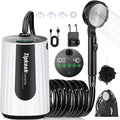 Portable Shower for Camping Essentials: 10000mAh Rechargeable Battery Powered Shower, IPX8 Waterproof Camp Shower Pump, 5-Speed Outdoor Shower with LED Display, Camping Gifts for Men, Dog Bath, Hiking