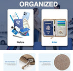 Passport Holder for Travel, Women Rfid Blocking Passport Wallet, Travel Essentials Premium Wallets, Waterproof Passport Holders Bag for Men Traveling, Travel Document Organizer Credit Cards Case