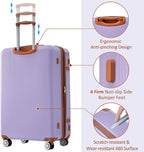 3 Piece Hardshell Luggage Sets 20"+24''+28" Expandable Hardside Luggages Spinner Suitcase with Spinner Wheels & TSA Lock,Lightweight Luggage Sets For Women Men Outdoor Travel Purple