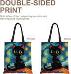 ANNA QUEEN Cat Tote Bag Shoulder Bag Handle Bag for Gym Yoga Picnic Beach Kitchen Reusable
