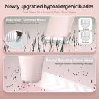 Bikini Trimmer for Women, 2 in 1 Electric Razors for Shower&Travel, IPX7 Waterproof Pubic Hair Remover for Underarm, Legs & Bikini Area, Painless Razor,Hypoallergenic Foil & Ceramic Blades