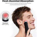 PRITECH Facial Cleansing Brush, Rechargeable Silicone Face Scrubber with Heat Massage End, Vibrating Exfoliator Scrubber for Deep Cleaning, Waterproof Face Brush for Women and Men (Black)