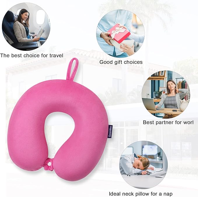 Travel Pillow Memory Foam, Comfortable Travel Neck Pillow U Shape, Support Neck and Head to Relieve Fatigue, Portable Neck Pillow Suitable for Planes, Trains, Self-Driving Cars
