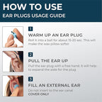 Peace&Quiet PQ Wax Ear Plugs for Sleeping - 30 Silicone Wax Earplugs for Sleeping and Swimming, Gel Ear Plugs for Noise Cancelling, Sleeping Earplugs, Sound Blocking Level of 32 Db, Color: Blue