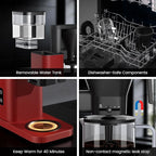 Kismile Drip Coffee Machine,SCA Certified Coffee Maker,Pour Over Coffee Brew with 3s Instant Heat 197-205℉, Adjustable Flow Control, Deep Cold Brew & Keep Warm 40 Min, Easy to Clean (Red)