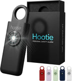 HOOTIE Personal Safety Alarm Keychain, 130dB Personal Alarm for Women Men and Kids, Pull Pin Emergency Panic Alarm with Strobe Light, Portable Self Defence Alarm for Campus Travel and Running - Black
