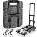 Folding Hand Truck with 6 Wheels and Elastic Ropes - Portable Heavy Duty Dolly Cart for Travel and Moving