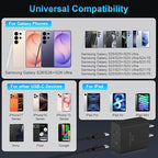 45W 2Pack Super Fast Charger USB C Dual Port Android Phone Charger Type C Fast Charging Block with 6FT Type-C Charger Cord for Samsung Galaxy S26 Ultra/S26/S26+/S25/S24/S23/S22/S21+/iPhone 17/16/15
