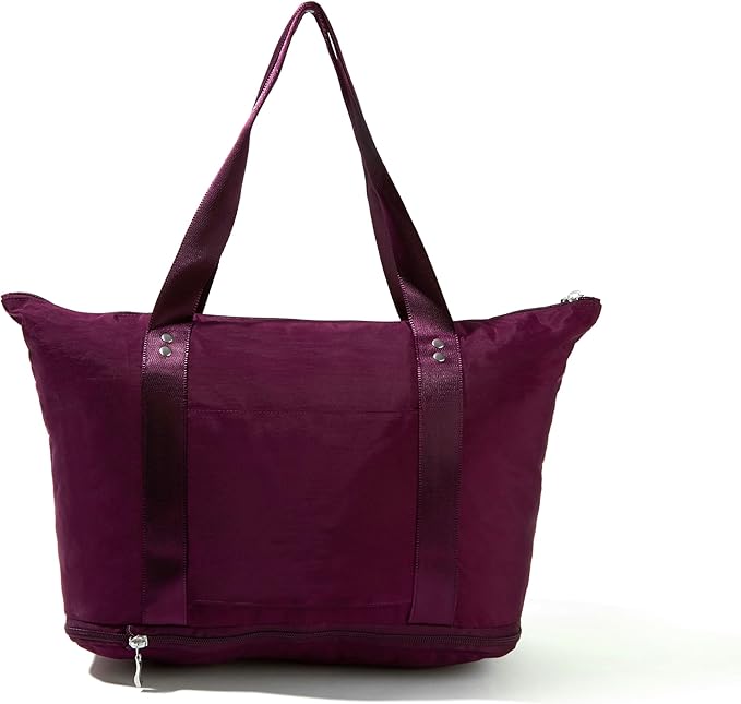 Baggallini Carryall Expandable Lightweight Travel Tote 22" Packable Folding Compact Nylon Washable Weekender w/Luggage Sleeve