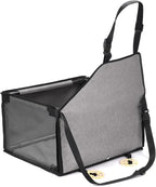 GENORTH Small Dog Car Seat - Portable Puppy/Pet Booster Seat with Clip-On Leash and Mesh Window for Small Pets Up to 11 lbs