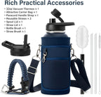 DYSANKY 32 oz Insulated Water Bottle | Thickened Stainless Steel Vacuum Metal | Portable Sports Water Jug for Gym and Hiking with Straw, Carrier Bag, Handle Strap | BPA-Free 32 oz