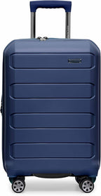 Traveler's Choice Pagosa Hardshell Expandable Luggage with Spinner Wheels, Navy, 2-Piece Set (22/26)