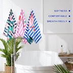 EBOOT 10 Pack Oversized Beach Towel Set Extra Large Pool Towels Microfiber Quick Dry Swim Blanket for Adult Women Men Face Hand Body Bath Travel Pool(Novel Color,28 x 59 Inch,Flamingo)