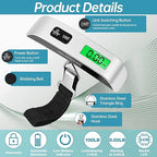 Digital Luggage Scale,3 Pack Luggage Weight Scale,110LB Handheld Digital Hanging Scales,Baggage Scale with Backlit LCD Display,Portable Suitcase Weight Scale with Hook for Travelers,Battery Included
