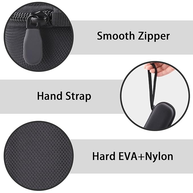 Hard Carrying Case for medicube Booster Pro 6-in-1 Real Glass Glow Beauty Massager, Shockproof EVA Storage Organizer with Mesh Pocket, Portable Travel Case, Black