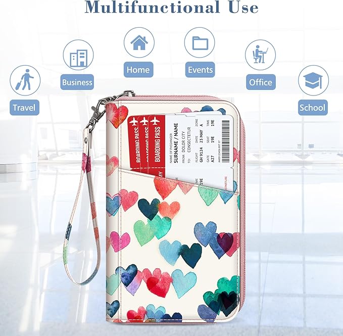 Fintie Family Passport Holder Wallet, RFID Blocking Travel Document Organizer Clutch Bag Credit Cards Case Cover for Women Men