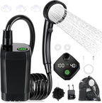 Portable Shower for Camping, [Long-Lasting] Spopal 6000mAh Rechargeable Camping Shower with Intelligent LED Display, 4 Spray Modes, IPX7 Waterproof Outdoor Camp Pump for Hiking, Travel, Car, Pet