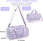 BLUBOON Duffle Bag Girls Kids Cute Gym Bag with Shoes Compartment & Wet Separation Waterproof Sports Overnight Travel Bag