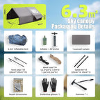 Inflatable Camping Tent with Electric Air Pump - 420D Heavy Duty Oxford - 5 Min Auto-Inflation - Panoramic Stargazing Skylight - 4 Season Luxury Glamping Cabin, 4-10 Person Multiple Sizes
