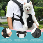 Pawaboo Pet Dog Front Carrier Backpacks, Legs Out Pet Carrier Backpack for Dogs, Adjustable Dog Chest Carriers Purse for Small Medium Dogs Hands Free for Travel Hiking Cycling Camping, L, Black