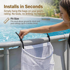 3 Pieces Above Ground Pool Storage Bag - 2 Pcs Pockets Bags & One Large Drawstring Mesh Organizer for Large Floats, Toys, Sports Balls, Towels & Beverages