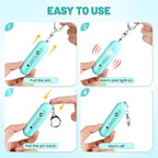 Personal Safety Alarm - Waterproof Rechargeable Security Alarm - 140dB Extra Loud Siren & Strobe Light - Self Defense Keychain - Gift for Women, Teenagers, College Girls, Seniors（Aqua+Aqua）