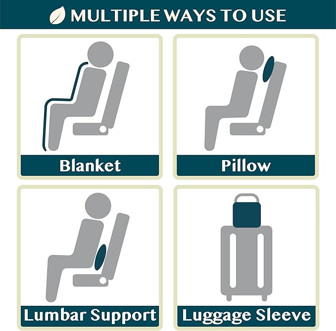 PAVILIA Travel Blanket Airplane Compact with Bag, Soft Packable Plane Blanket Kids Adults, Portable Camping Flight Essentials, Travelers Gifts Accessories, Luggage Backpack Strap, 65x40 Purple