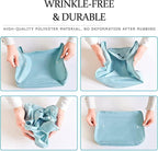 LANSKLBD 8 Set Packing Cubes for Suitcases Travel Luggage Packing Organizers,Travel Essentials Accessories Luggage Organizer with Shoe Bag Tioletry/Laundry Bag (light blue)
