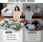 Veken 8 Set Packing Cubes for Travel Essentials, Suitcase Organizer Bags in 4 Sizes, Carry-On Luggage Accessories with Large Laundry & Hanging Toiletry Bag, Must-Have for Airplane, Road Trip & Camping