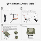 CAMEL CROWN Camping Chair Heavy Duty Backpacking Chair - Ultra-Light Folding Chair with Carry Bag, Portable Compact for Outdoor, Lawn, Hiking, Beach, Picnic