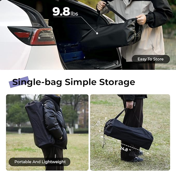 Byliable Camping Table Folding Portable Camp Aluminum Fold Up Lightweight Roll Up Table Adjustable Height with Carry Bag Indoor Outdoor for Camping, Picnic, Backyard, BBQ, Patio, Wood Grain