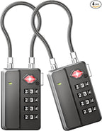 LUGGEX TSA Locks for Luggage, One-Button Reset TSA Approved Luggage Locks, Suitcase Locks, Ease of Use & Durable