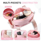 Mini Gym Bag for Women, Yoga Small Sports Bag for Women Girls, Waterproof PU Fitness Tote with Wet Compartment, Pink