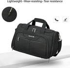 Hanke Small Travel Duffel Bag, Under Seat Carry On Personal Item Bag with 11 Pockets, Lightweight Water Resistant Foldable Weekender Bag with Trolley Sleeve for Travel Gym Daily Use（Black）