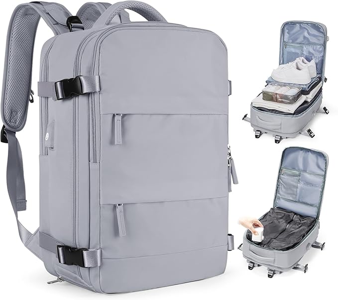 coofay Vacuum Backpack Travel with Pump Vacpack Travel Backpack with Vacuum System Mochila de Viaje Compresion al Vacio Easyvacpack Airbag Backpacks for Traveling Carry on Luggage