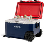 Igloo Trailmate 75Qt Wheeled Cooler, Insulated Hard Shell Ice Chest, Americana