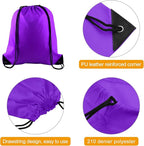 PLULON 25 Pcs Purple Drawstring Backpack Bags Bulk String Backpack Cinch Sack Pull Sport Gym Backpack Bags for Yoga Traveling Outdoor Sports
