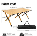 Rollingsurfer Folding Camping Table, Lightweight Roll-Up Table Aluminum Low Portable Picnic Table with Easy Carrying Bag for Outdoor, Beach, Picnic, Backyards, BBQ and Party, 45.2"L x 23.6"W x 17.3"H