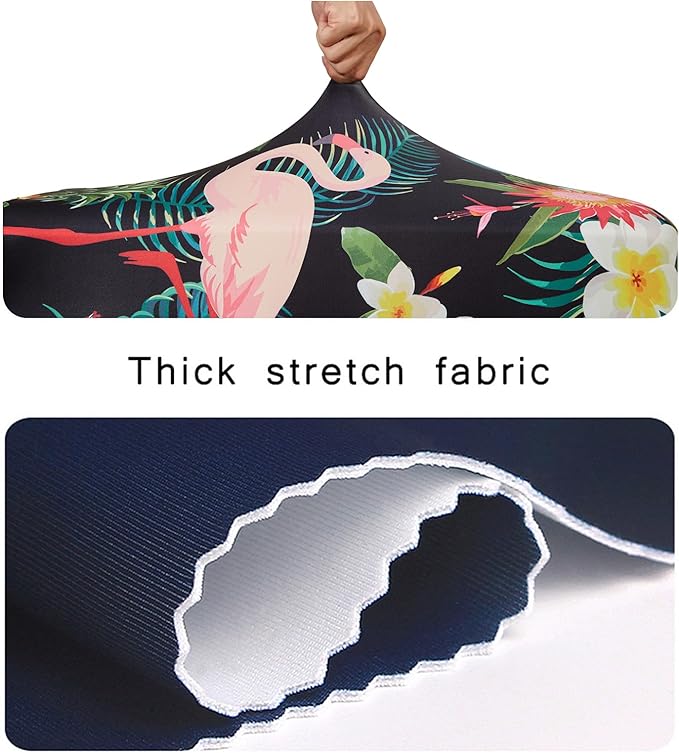 WUJIAONIAO Travel Luggage Cover Baggage Suitcase Cover Protector Skins 18-32 Inch (Flower flamingo, S (for 18-20 inch luggage))