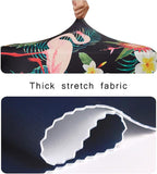 WUJIAONIAO Travel Luggage Cover Baggage Suitcase Cover Protector Skins 18-32 Inch (Flower flamingo, S (for 18-20 inch luggage))