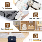 Packing Cubes for Travel - 7 Set Luggage Organizer Bags for Family, Mesh Breathable Travel Packing Cubes for Suitcases Durable Essentials Bags Set with Large Toiletries Bag(Beige)