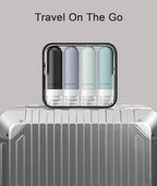 Quatish Travel Bottles for Toiletries, Original Patented Leak Proof Travel Size Toiletries, 3 oz Tsa Approved Silicone Shampoo and Conditioner Bottles, Travel Essentials, 4 Pack, Grey