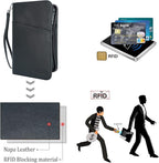 Polare Full Grain Leather Passport Holder Cover Case for Men and Women RFID Blocking Family Travel Wallet Holds 6 Passports