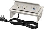 Table Power Outlet Hub PD20W USB-C Fast Charging Station, Recessed Outlet with 2AC Outlets and USB Ports for Conference Room Kitchen Countertop