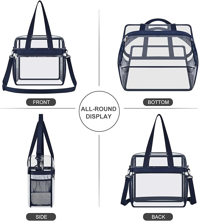 USPECLARE Clear Bag for Stadium Events,Transparent Bag for Work Sports Games Concerts Travel Gym