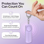 Weten Personal Safety Alarm Keychain - 130dB Siren, LED Light, Panic Pin – Compact Self-Defense Device and Emergency Whistle Alternative for Women, College, Travel, and Night Walk Protection (Purple)